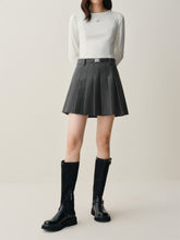 Women's Wool-Blend Pleated Short Skirt